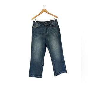 Judy Blue High Waisted Cropped Wide Leg Denim Jeans Size 13/31